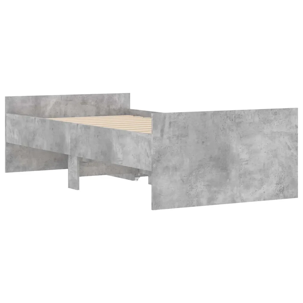 Letto singolo | Letto per adulti | Giroletto con Cassetti Grigio Cemento 90x190 cm - Image 8