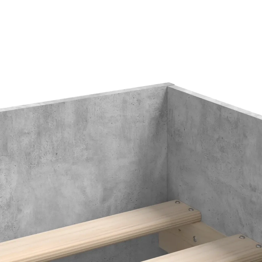 Letto singolo | Letto per adulti | Giroletto con Cassetti Grigio Cemento 90x200 cm - Image 9