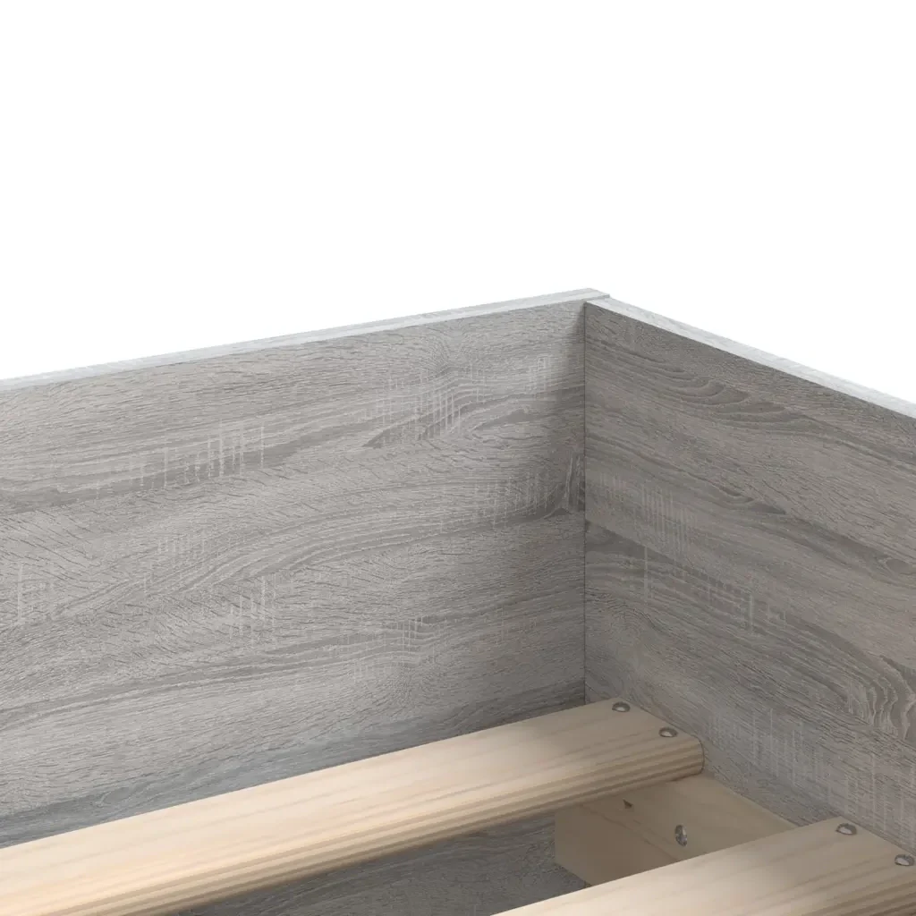 Letto singolo | Letto per adulti | Giroletto con Cassetti Grigio Sonoma 90x200 cm - Image 9