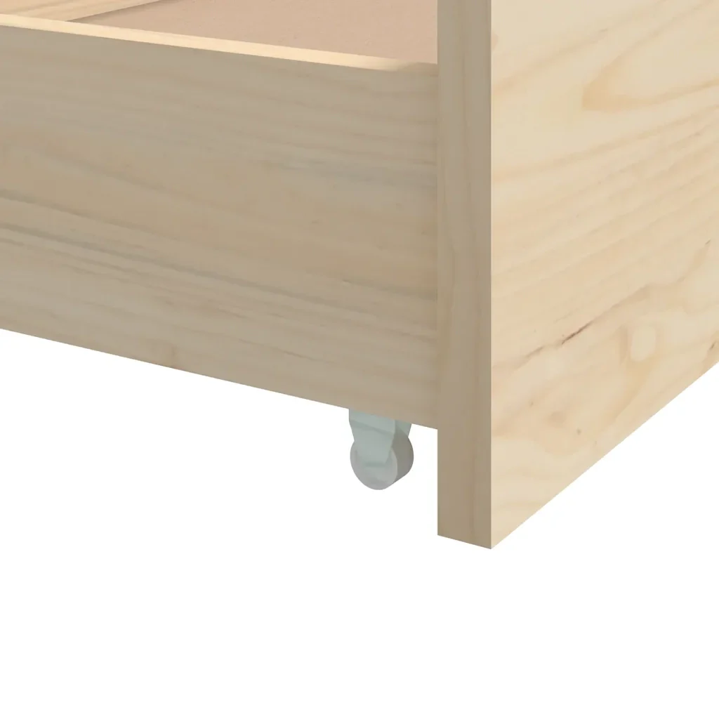 Letto singolo | Letto per adulti | Giroletto con Cassetti in Legno Massello di Pino 90x200 cm - Image 8