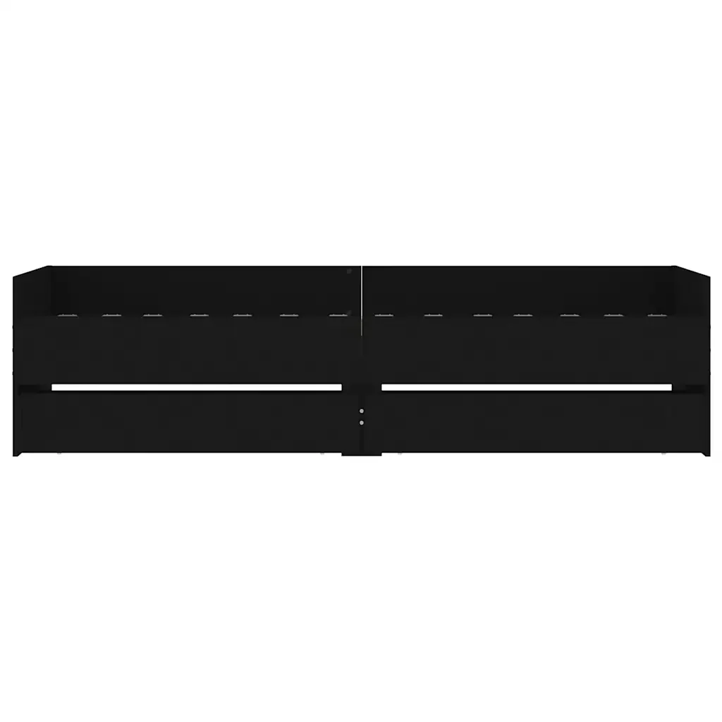Letto singolo | Letto per adulti | Giroletto con Cassetti Nero 90x190 cm - Image 6