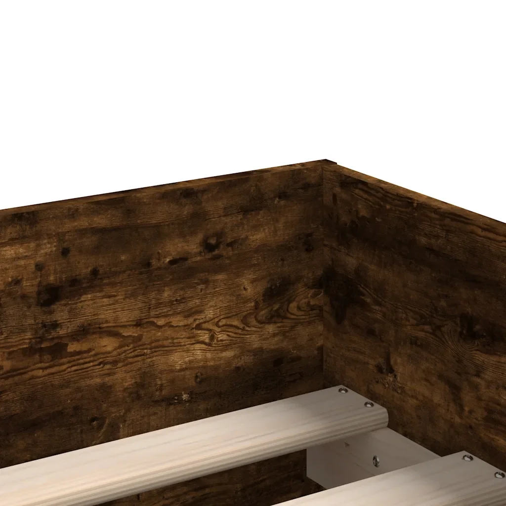 Letto singolo | Letto per adulti | Giroletto con Cassetti Rovere Fumo 90x190 cm - Image 9