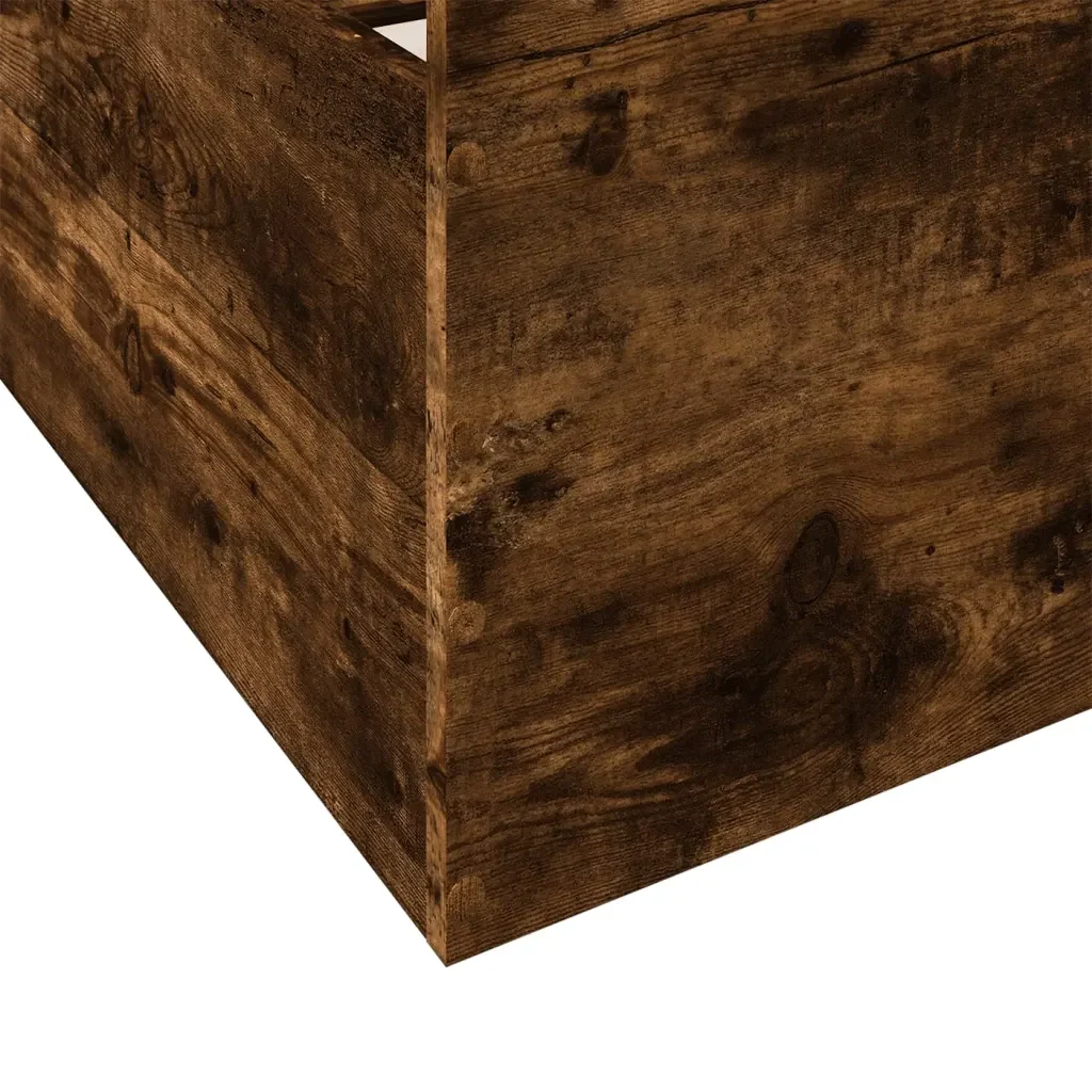 Letto singolo | Letto per adulti | Giroletto con Cassetti Rovere Fumo 90x190 cm Legno Multistrato - Image 8