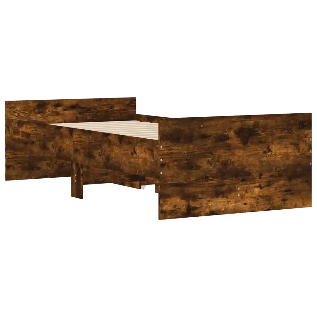 Letto singolo | Letto per adulti | Giroletto con Cassetti Rovere Fumo 90x200 cm - Image 8