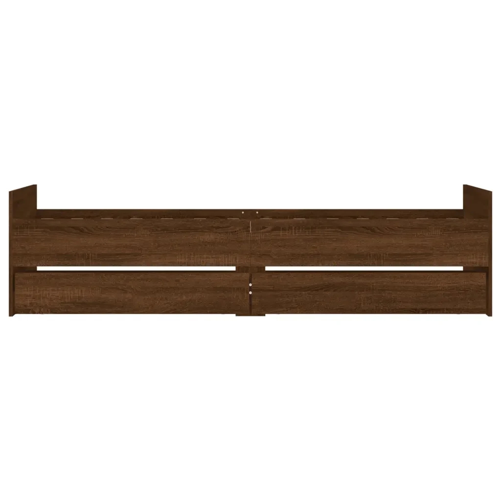 Letto singolo | Letto per adulti | Giroletto con Cassetti Rovere Marrone 75x190 cm Small Single - Image 6