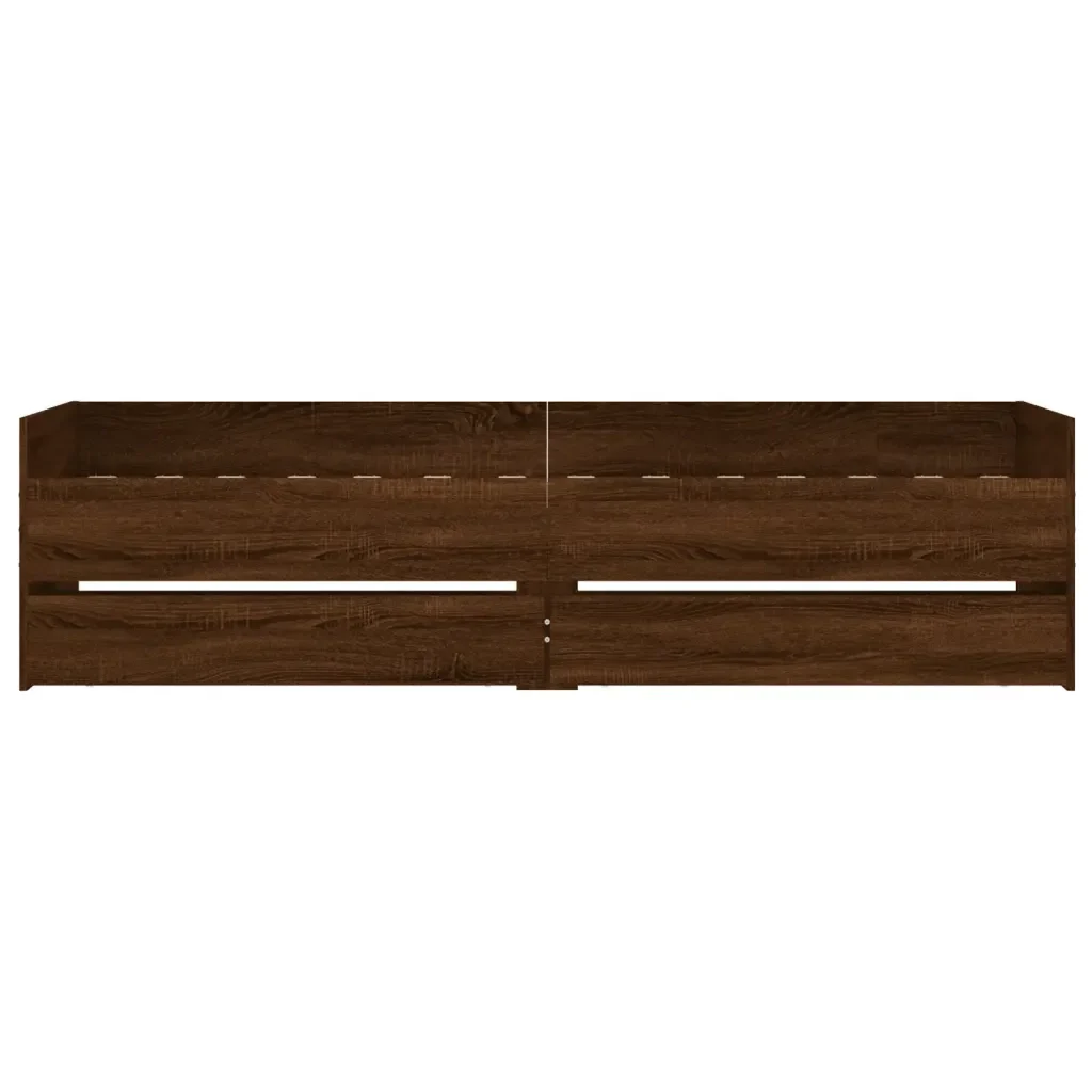 Letto singolo | Letto per adulti | Giroletto con Cassetti Rovere Marrone 75x190 cm Small Single - Image 6