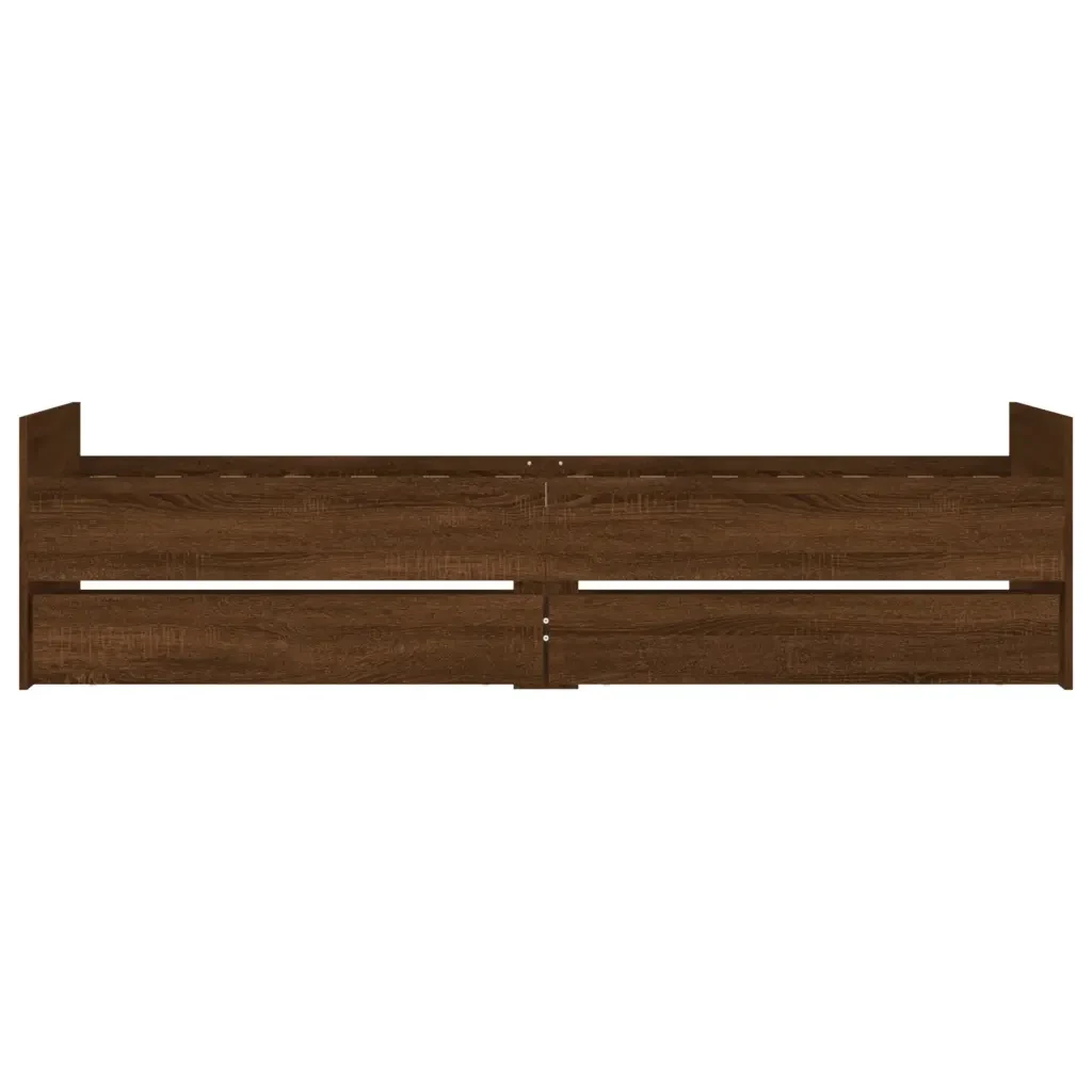 Letto singolo | Letto per adulti | Giroletto con Cassetti Rovere Marrone 90x190 cm - Image 6