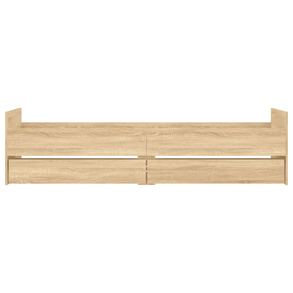Letto singolo | Letto per adulti | Giroletto con Cassetti Rovere Sonoma 100x200 cm - Image 6