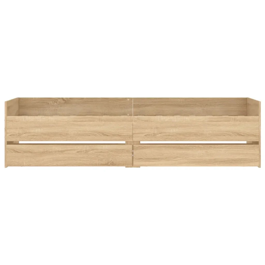 Letto singolo | Letto per adulti | Giroletto con Cassetti Rovere Sonoma 90x200 cm - Image 6