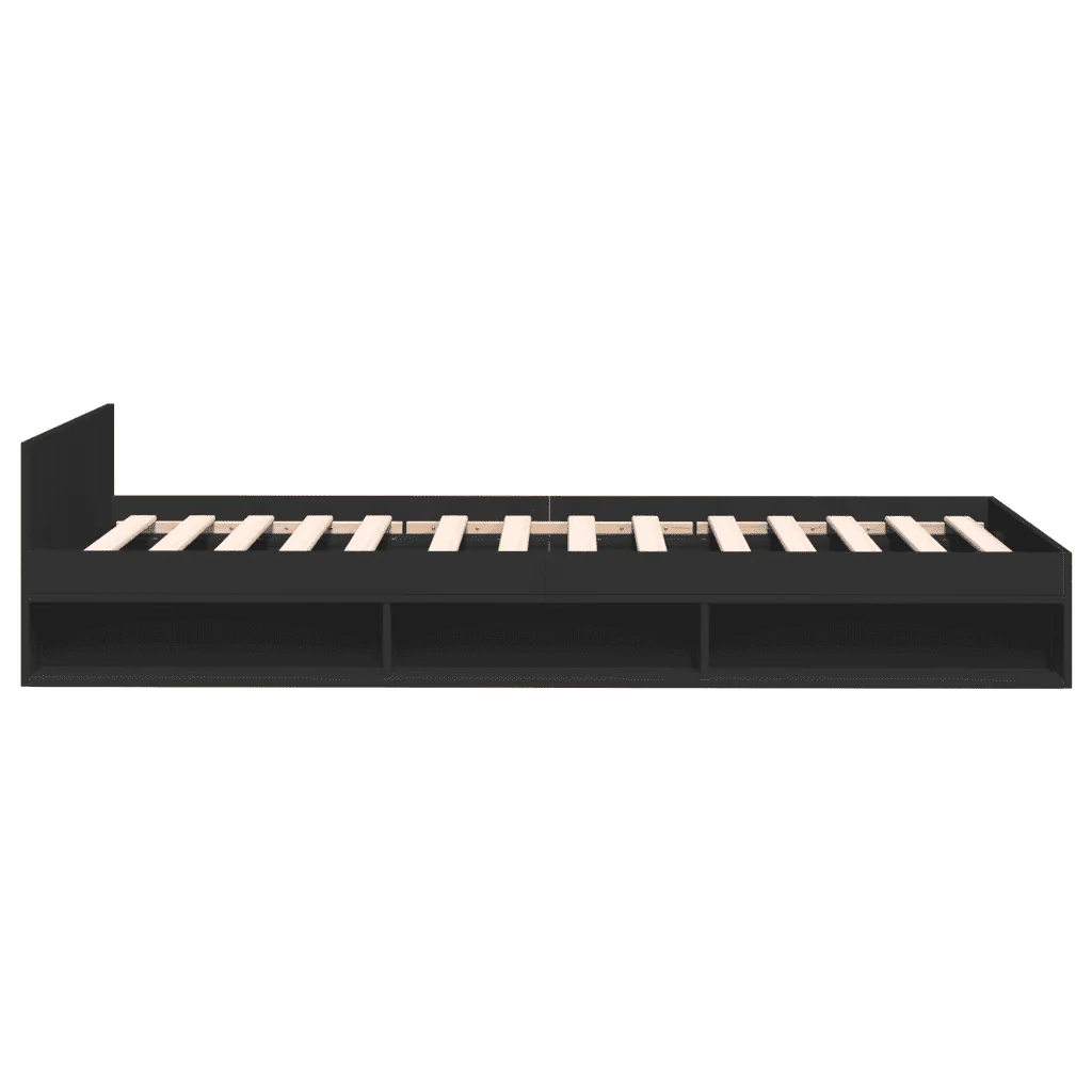 Letto singolo | Letto per adulti | Giroletto con Cassetto Nero 75x190 cm in Legno Multistrato - Image 5
