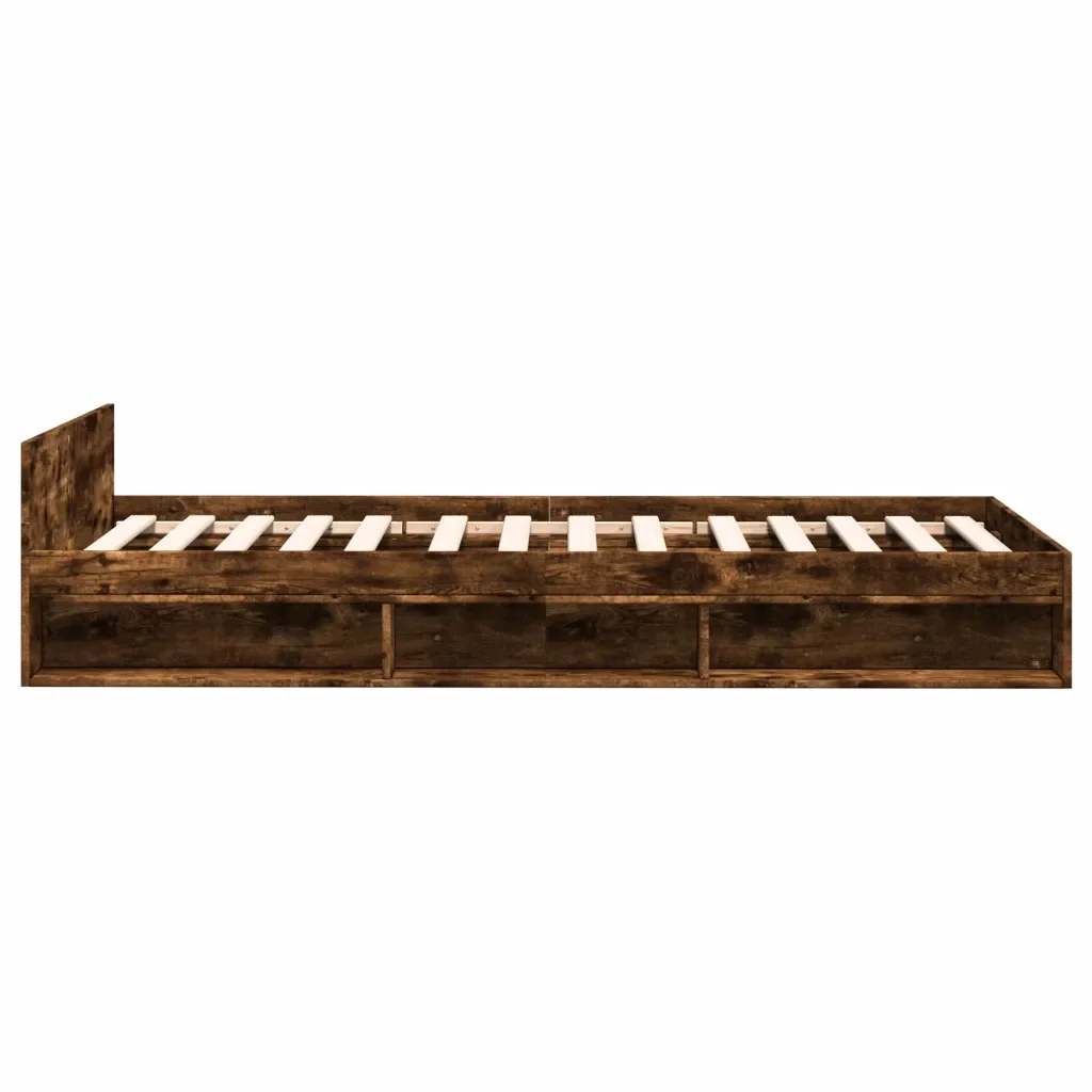 Letto singolo | Letto per adulti | Giroletto con Cassetto Rovere Fumo 90x190 cm Legno Multistrato - Image 5