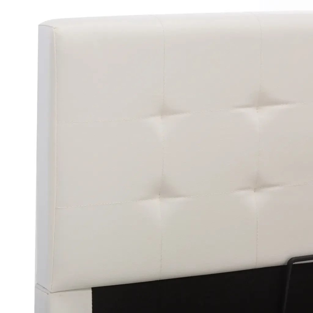 Letto singolo | Letto per adulti | Giroletto con Contenitore Idraulico Bianco Similpelle 90x200cm - Image 8