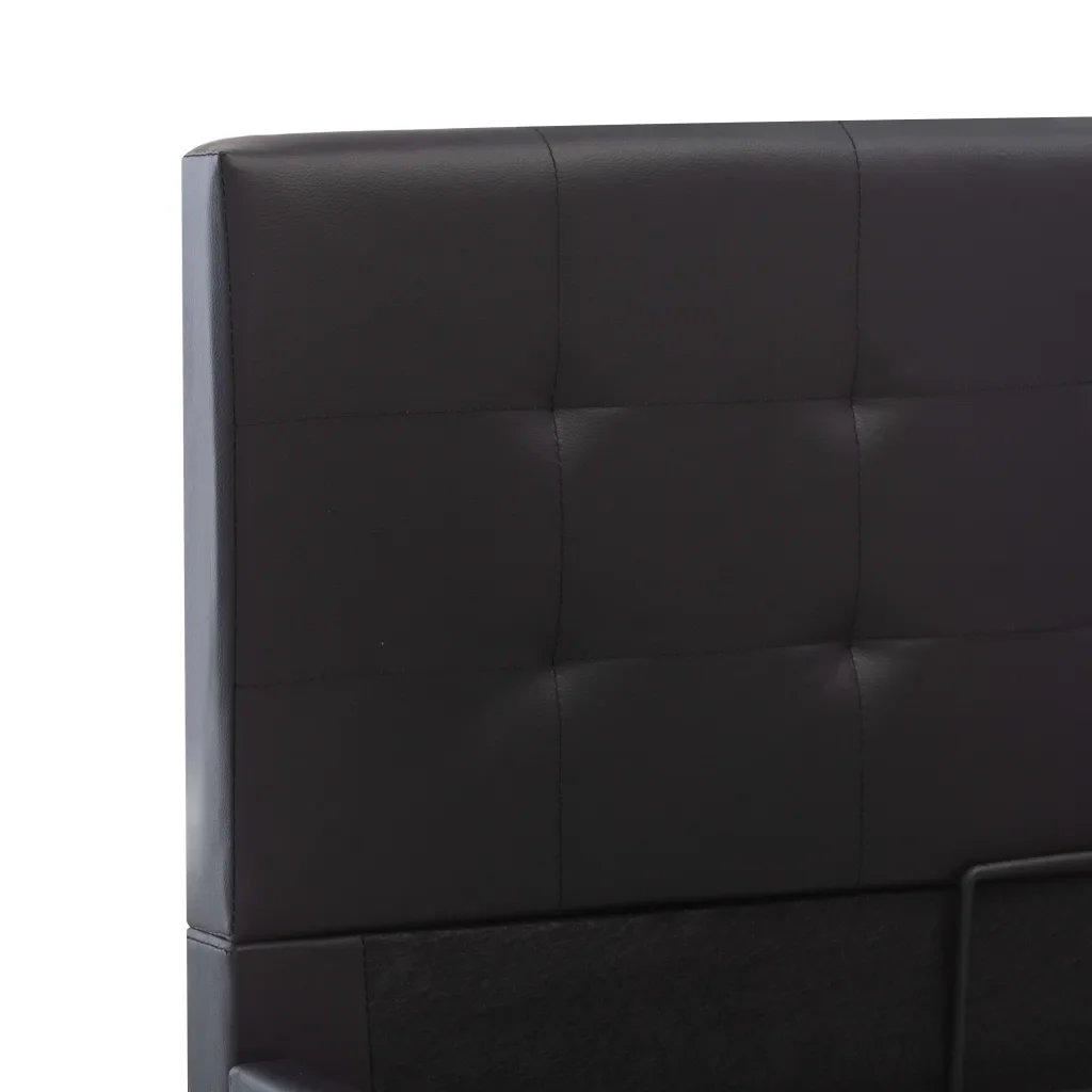 Letto singolo | Letto per adulti | Giroletto con Contenitore Idraulico Nero Similpelle 90x200cm - Image 8