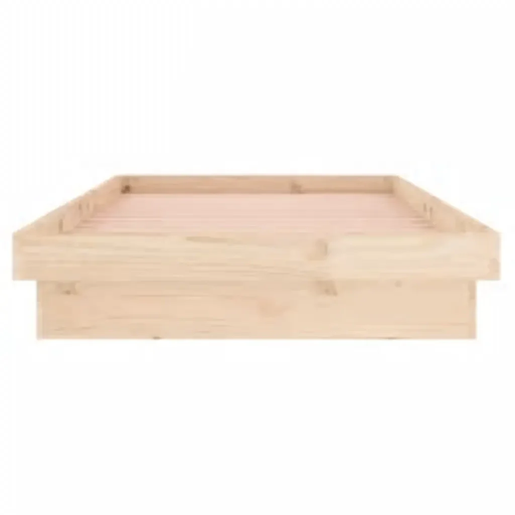 Letto singolo | Letto per adulti | Giroletto con LED 100x200 cm in Legno Massello - Image 7