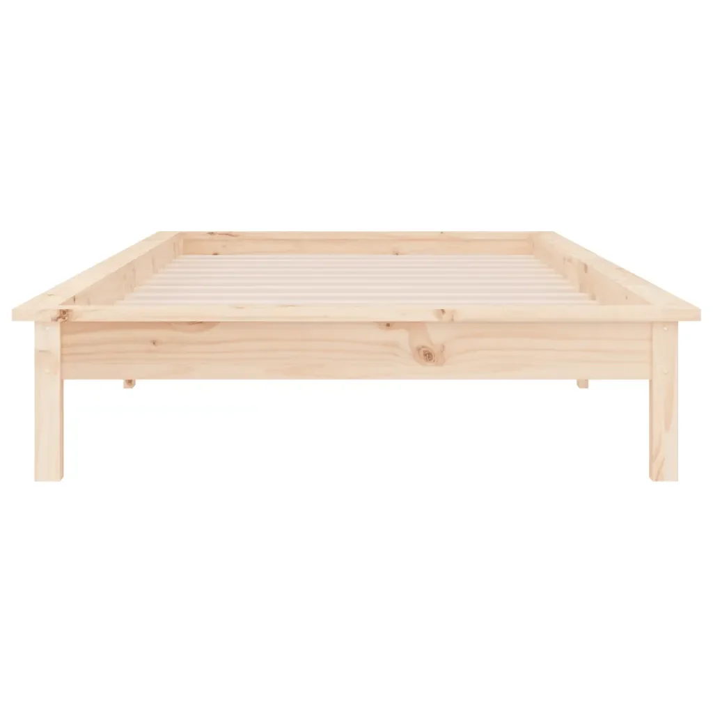Letto singolo | Letto per adulti | Giroletto con LED 90x190 cm Single in Legno Massello - Image 7