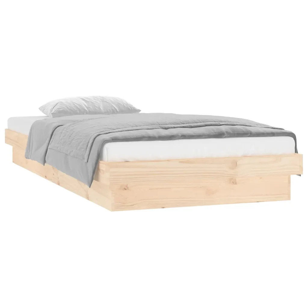 Letto singolo | Letto per adulti | Giroletto con LED 90x190 cm Single in Legno Massello