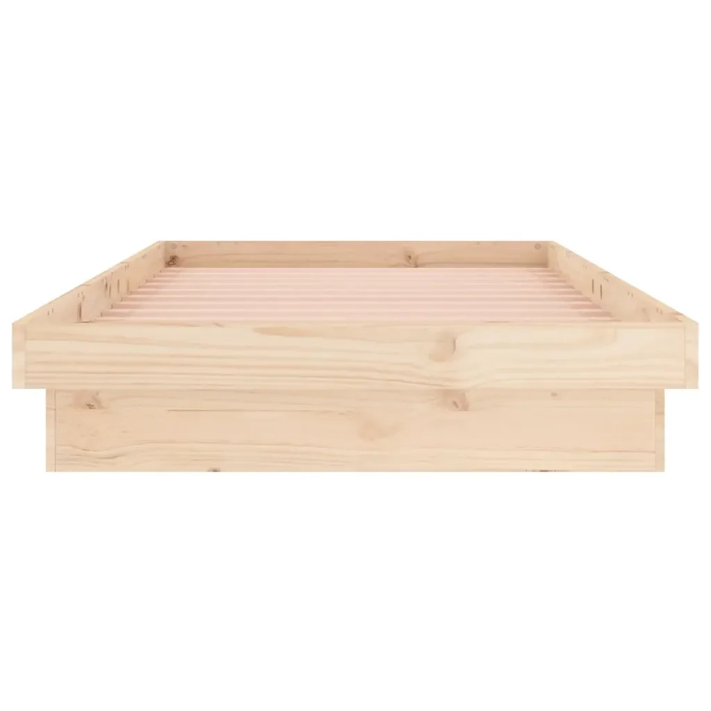 Letto singolo | Letto per adulti | Giroletto con LED 90x190 cm Single in Legno Massello - Image 7