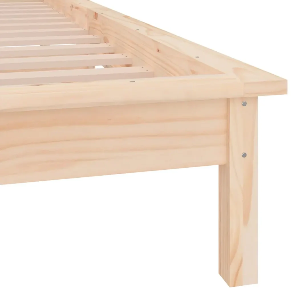 Letto singolo | Letto per adulti | Giroletto con LED 90x200 cm in Legno Massello - Image 9