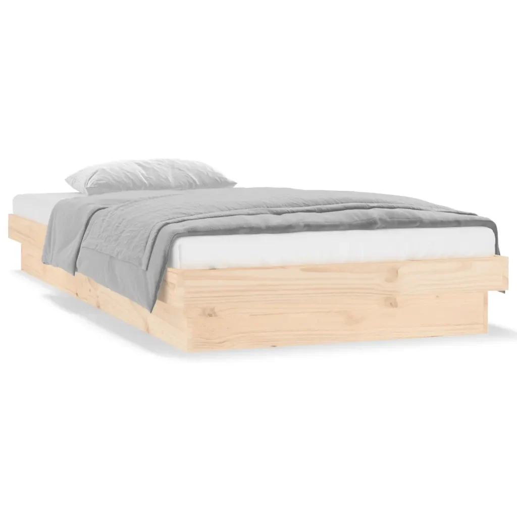 Letto singolo | Letto per adulti | Giroletto con LED 90x200 cm in Legno Massello - Image 5