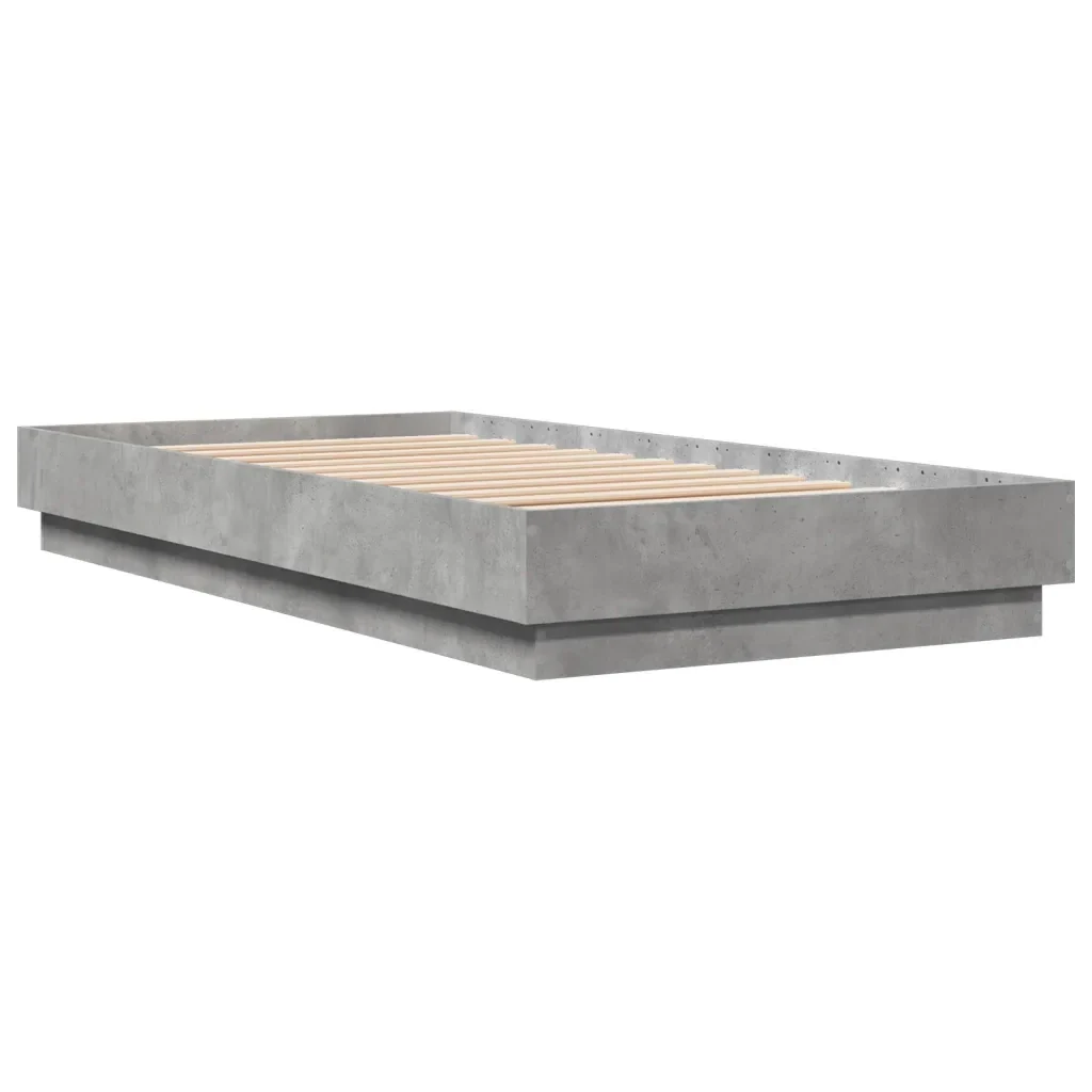 Letto singolo | Letto per adulti | Giroletto con LED Grigio Cemento 75x190 cm - Image 8