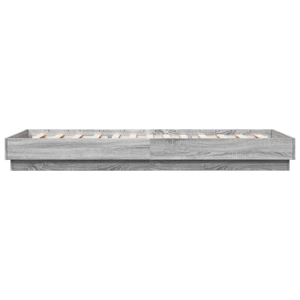 Letto singolo | Letto per adulti | Giroletto con LED Grigio Sonoma 100x200 cm - Image 7