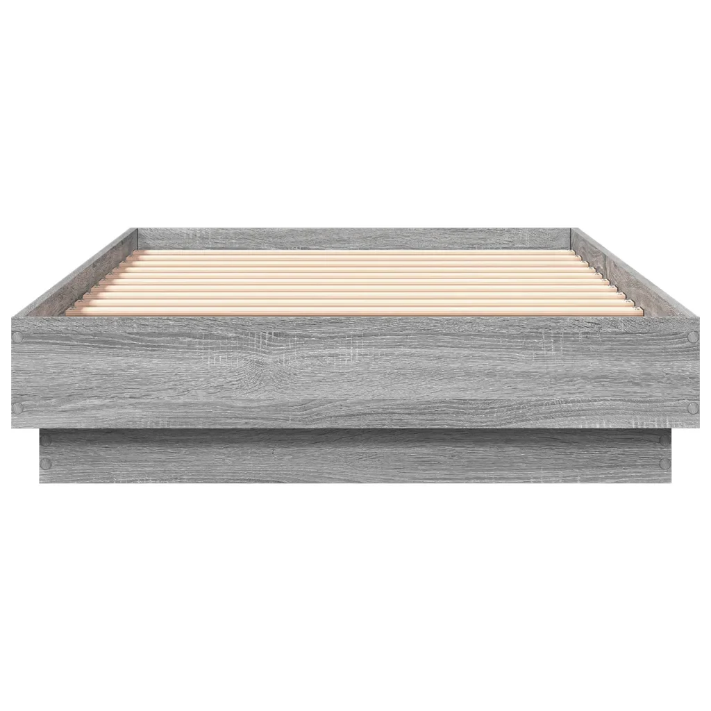 Letto singolo | Letto per adulti | Giroletto con LED Grigio Sonoma 75x190 cm - Image 6