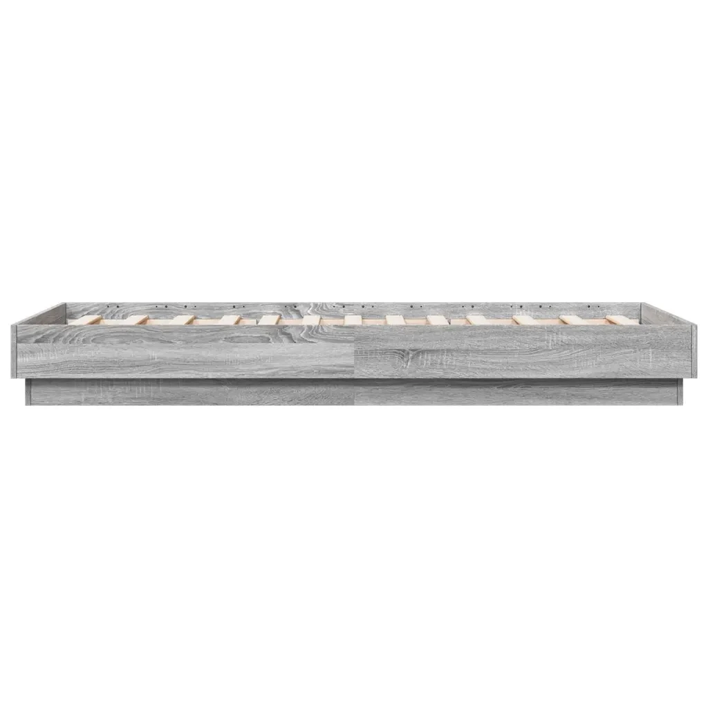 Letto singolo | Letto per adulti | Giroletto con LED Grigio Sonoma 75x190 cm - Image 7