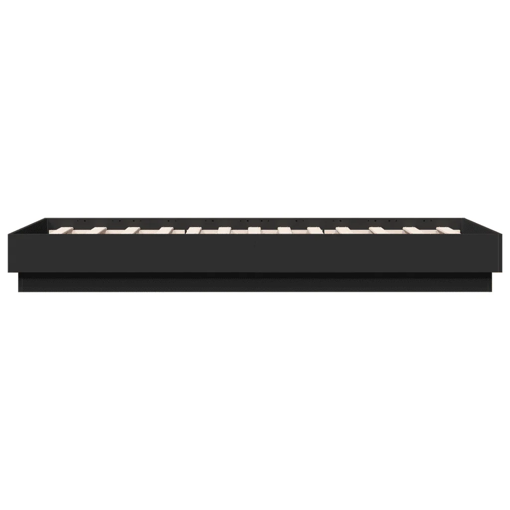 Letto singolo | Letto per adulti | Giroletto con LED Nero 75x190 cm - Image 7
