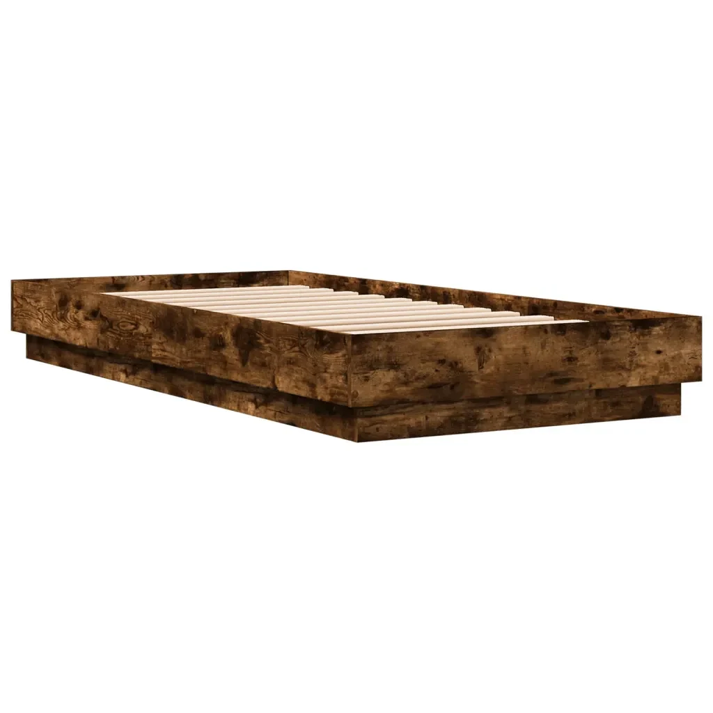 Letto singolo | Letto per adulti | Giroletto con LED Rovere Fumo 100x200 cm - Image 4