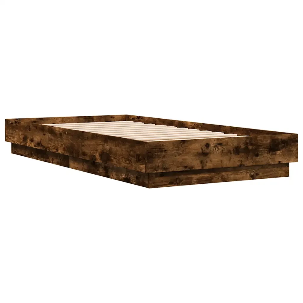 Letto singolo | Letto per adulti | Giroletto con LED Rovere Fumo 75x190 cm - Image 3