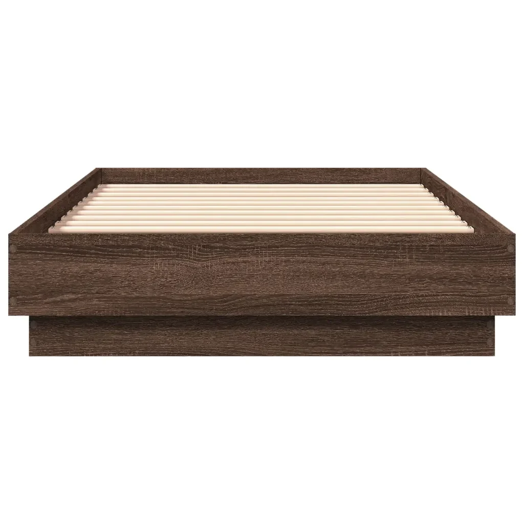 Letto singolo | Letto per adulti | Giroletto con LED Rovere Marrone 75x190 cm - Image 6
