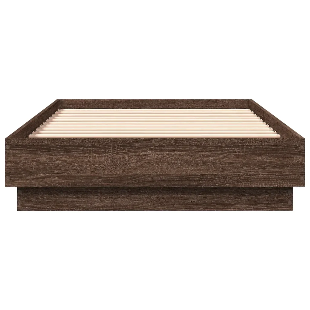 Letto singolo | Letto per adulti | Giroletto con LED Rovere Marrone 90x190 cm - Image 6