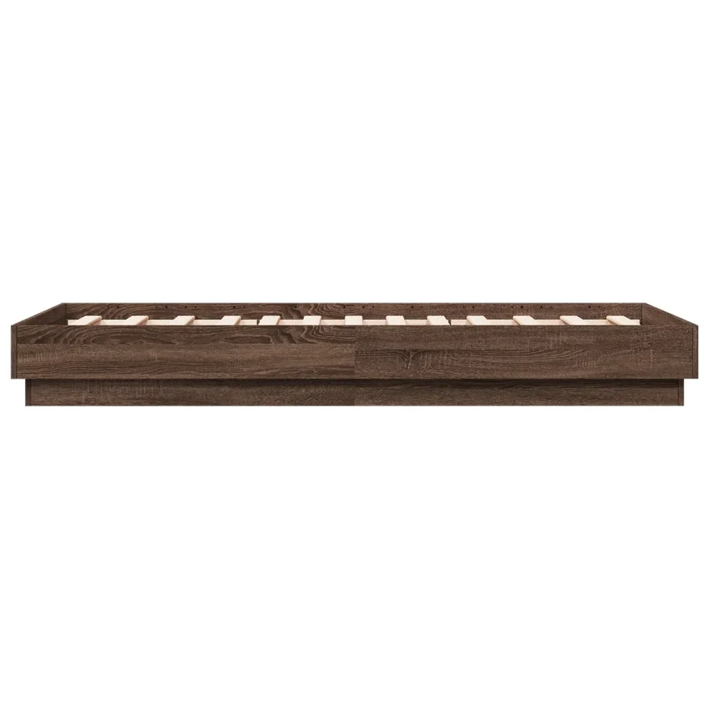 Letto singolo | Letto per adulti | Giroletto con LED Rovere Marrone 90x190 cm - Image 7