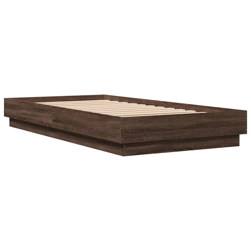 Letto singolo | Letto per adulti | Giroletto con LED Rovere Marrone 90x190 cm - Image 8