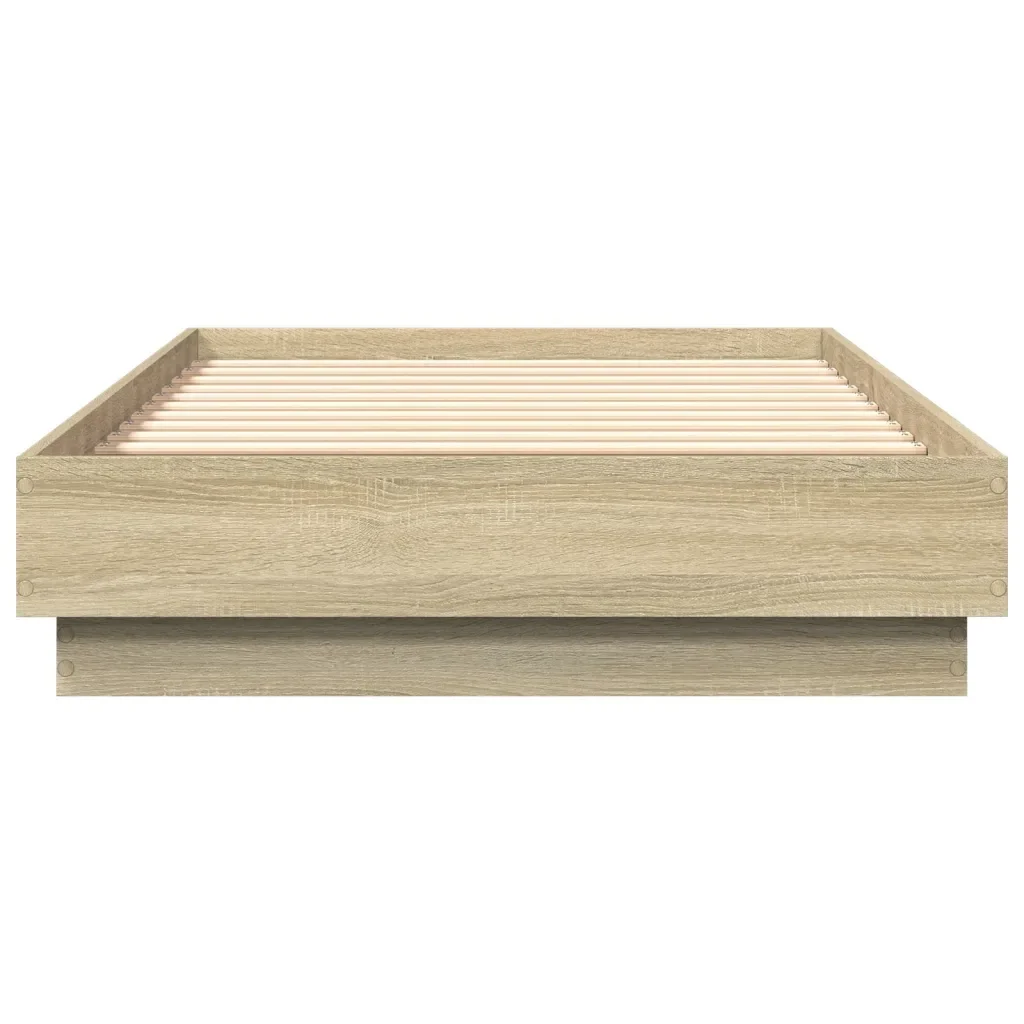 Letto singolo | Letto per adulti | Giroletto con LED Rovere Sonoma 75x190 cm - Image 6