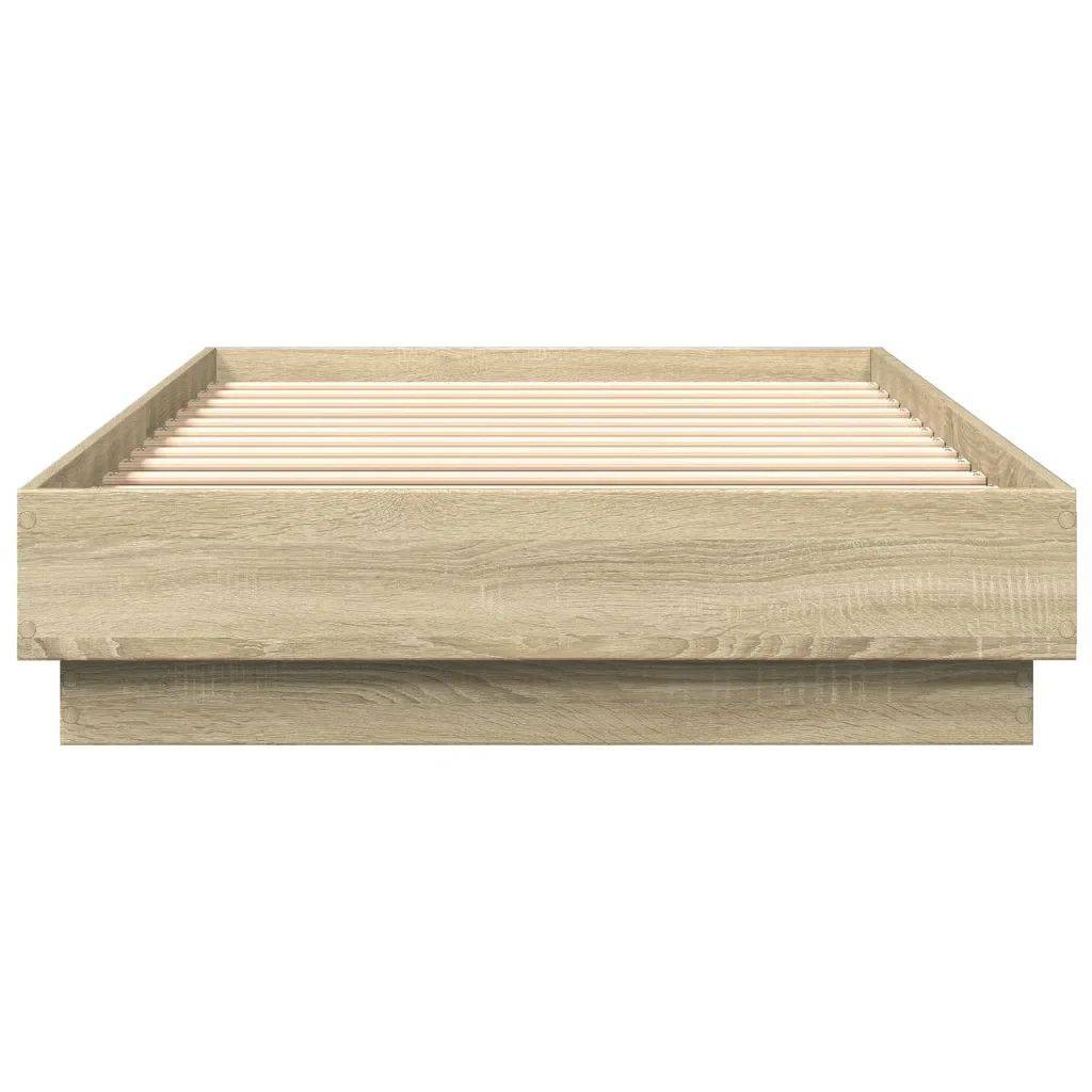 Letto singolo | Letto per adulti | Giroletto con LED Rovere Sonoma 90x200 cm - Image 6
