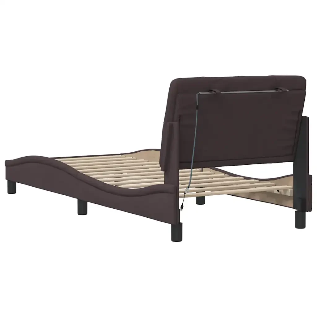 Letto singolo | Letto per adulti | Giroletto con LED senza Materasso 80x200 cm Tessuto - Image 10