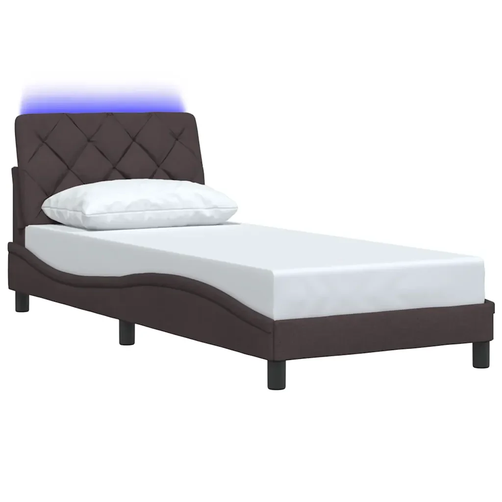 Letto singolo | Letto per adulti | Giroletto con LED senza Materasso 80x200 cm Tessuto - Image 3