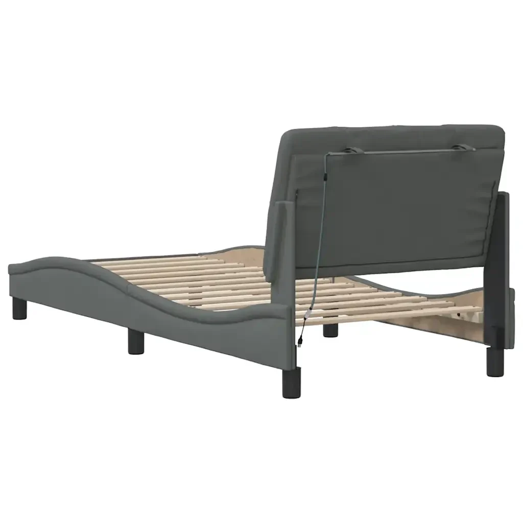 Letto singolo | Letto per adulti | Giroletto con LED senza Materasso 80x200 cm Tessuto - Image 10