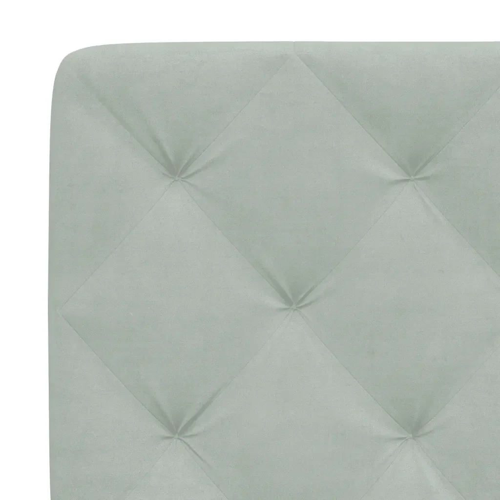 Letto singolo | Letto per adulti | Giroletto con LED senza Materasso Grigio Chiaro 80x200 cm in Velluto - Image 10
