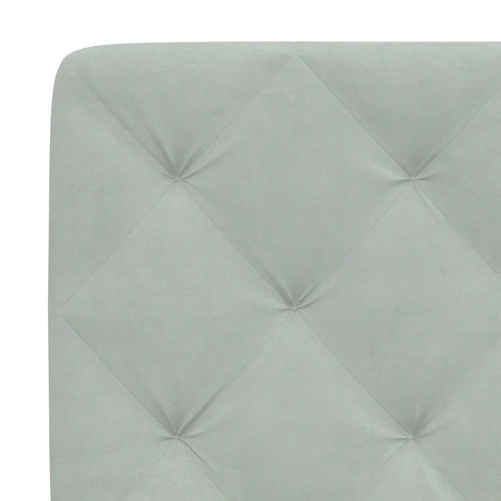 Letto singolo | Letto per adulti | Giroletto con LED senza Materasso Grigio Chiaro 90x190 cm in Velluto - Image 10