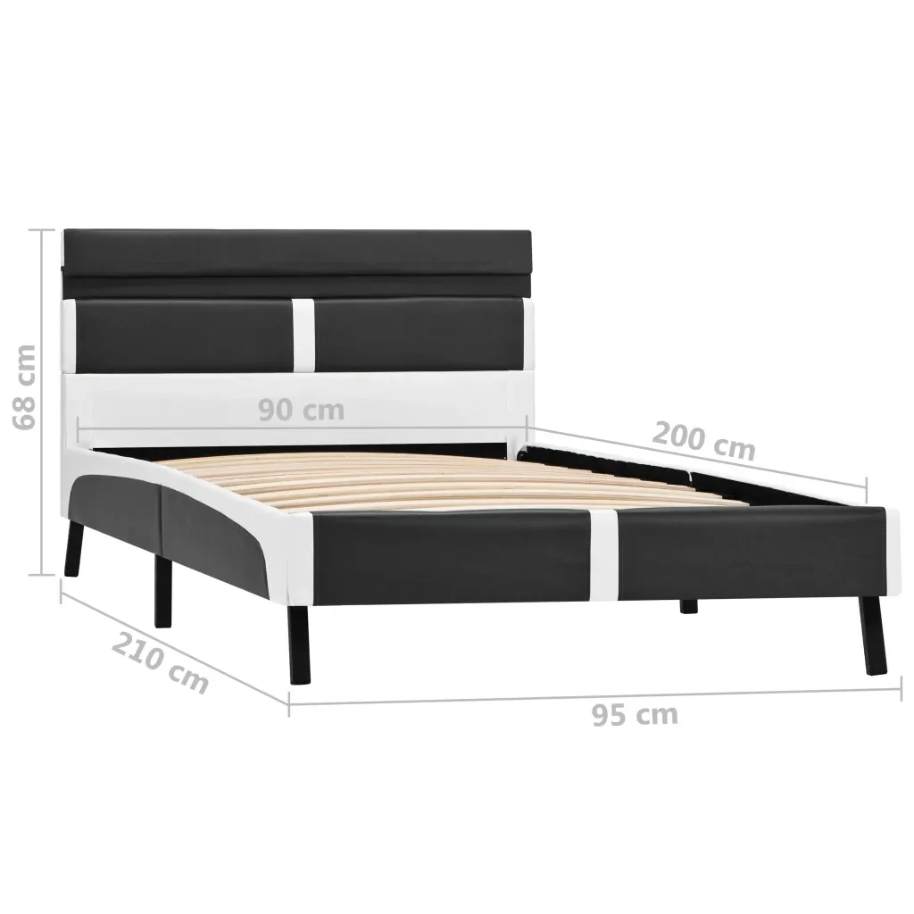 Letto singolo | Letto per adulti | Giroletto con LED senza Materasso Grigio in Similpelle 90x200cm - Image 10
