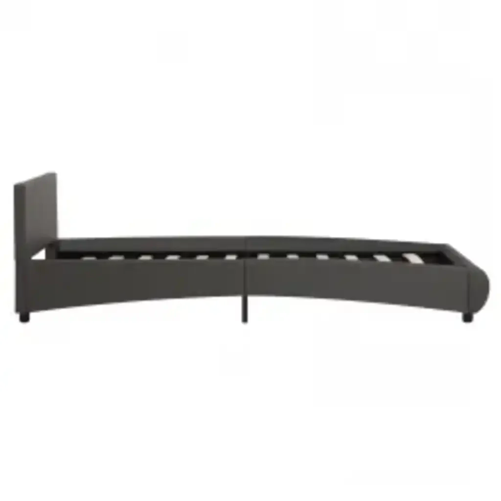 Letto singolo | Letto per adulti | Giroletto con LED senza Materasso Grigio in Similpelle 90x200cm - Image 5