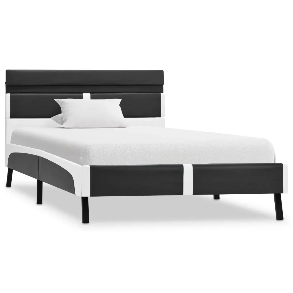 Letto singolo | Letto per adulti | Giroletto con LED senza Materasso Grigio in Similpelle 90x200cm - Image 2