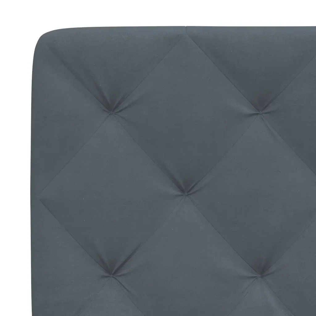 Letto singolo | Letto per adulti | Giroletto con LED senza Materasso Grigio Scuro 90x190 cm in Velluto - Image 10