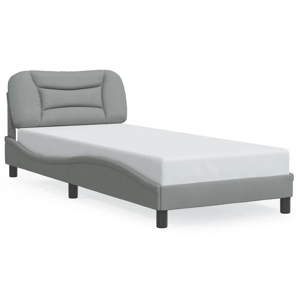 Letto singolo | Letto per adulti | Giroletto con LED senza Materasso Hvar 80x200 cm Tessuto