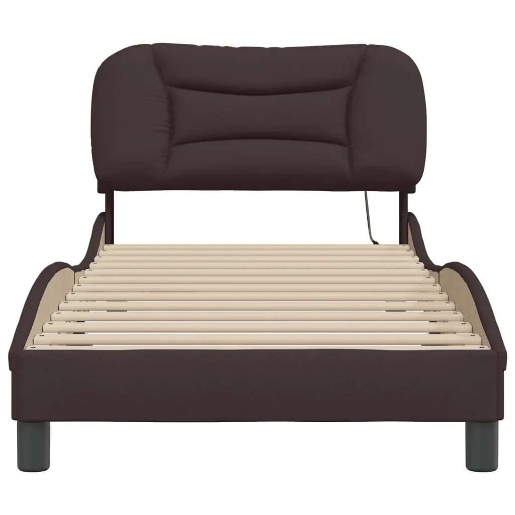 Letto singolo | Letto per adulti | Giroletto con LED senza Materasso Hvar 80x200 cm Tessuto - Image 6