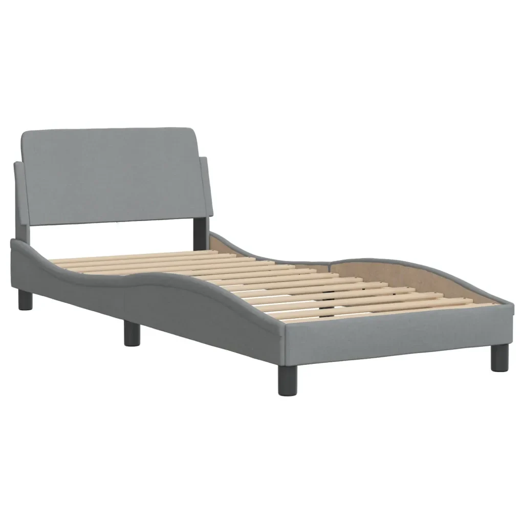Letto singolo | Letto per adulti | Giroletto con LED senza Materasso Hvar 80x200 cm Tessuto - Image 7