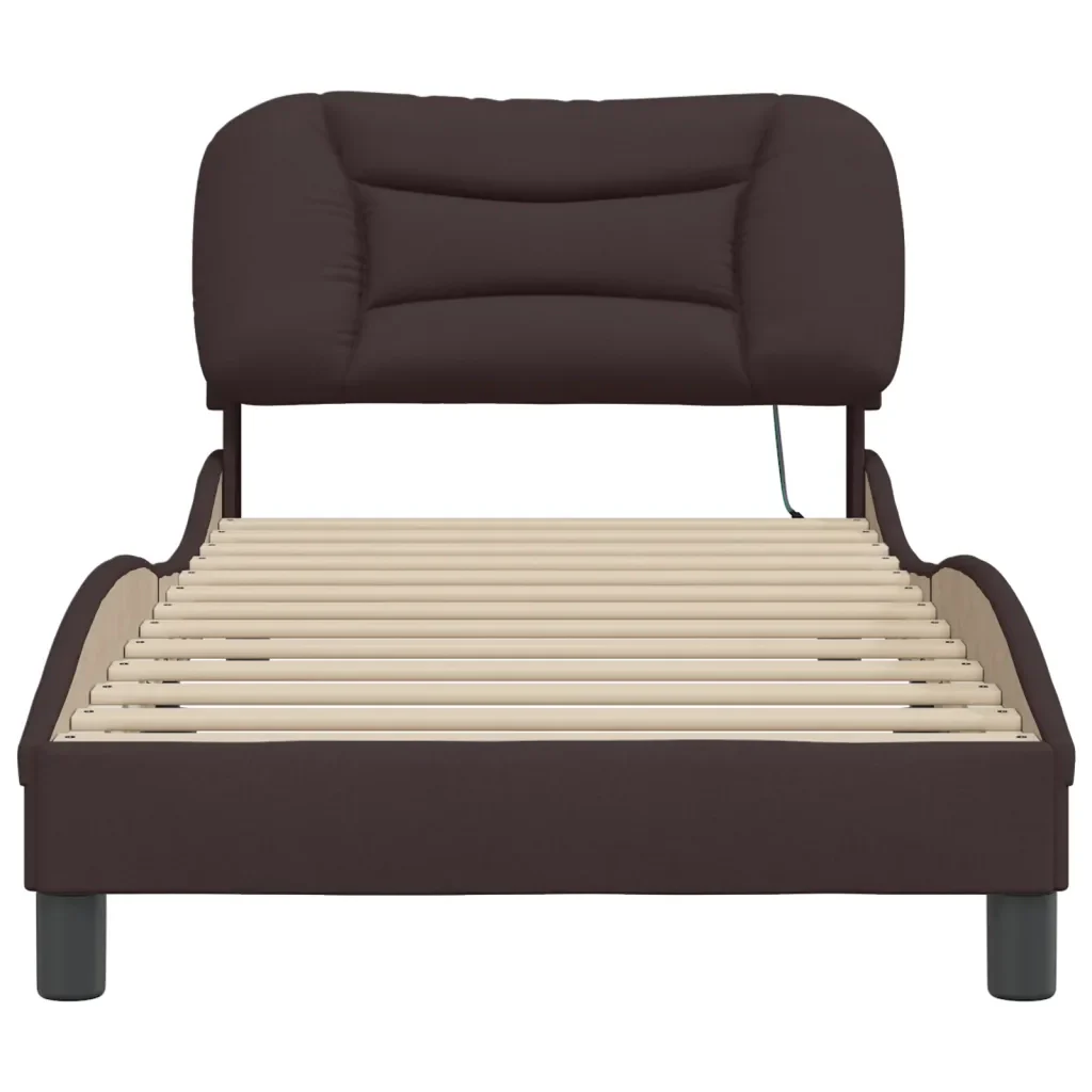 Letto singolo | Letto per adulti | Giroletto con LED senza Materasso Hvar 90x190 cm Tessuto - Image 6