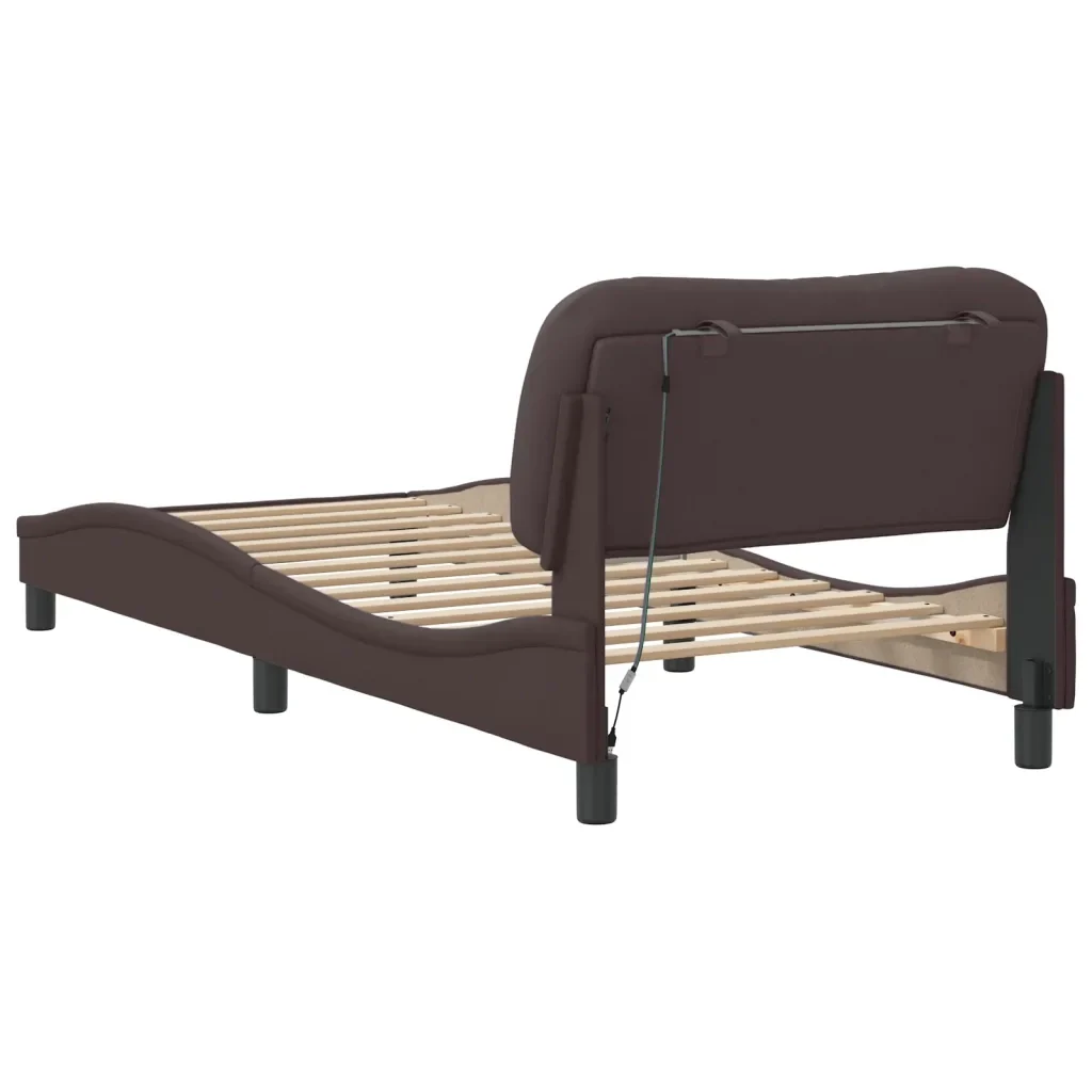 Letto singolo | Letto per adulti | Giroletto con LED senza Materasso Hvar 90x190 cm Tessuto - Image 9